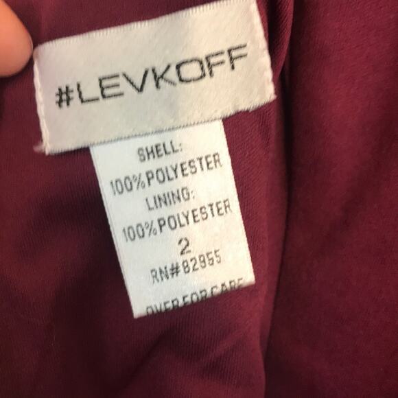 Bill Levkoff Bridesmaid Gown Dress #7027 Lace Chiffon Wine Size 2 New with tags - Picture 9 of 10